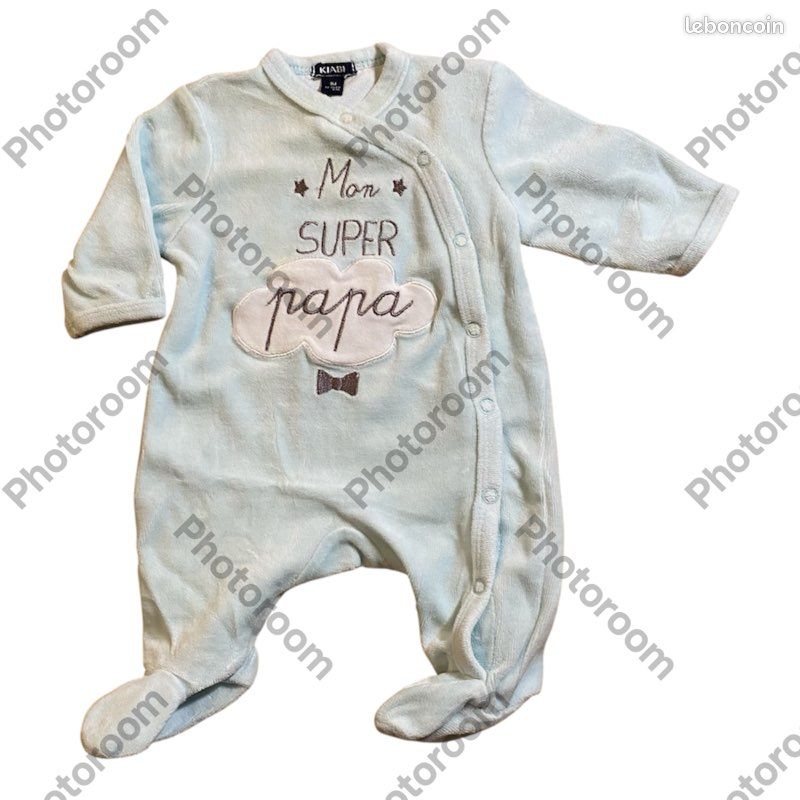 Kiabi Pyjama Grenouillère turquoise Taille mois Vêtements bébé
