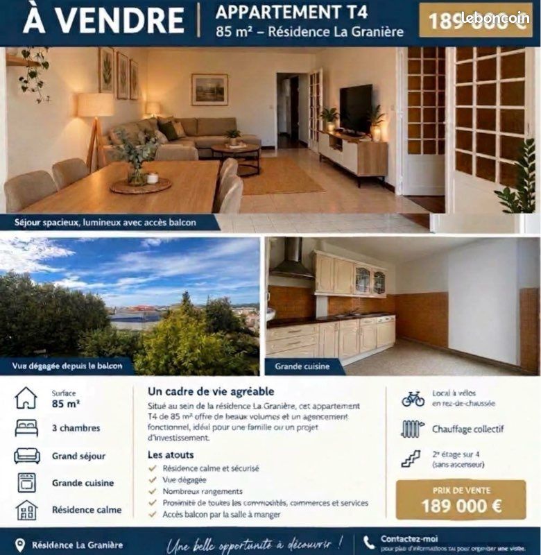 Appartement 4 pièces 85 m² · à Marseille · 85 m² · 189 000 €