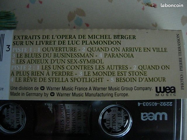 Cassette audio Starmania (image 2)