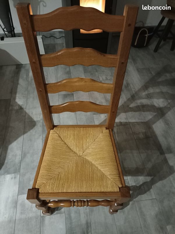 Chaise paille en bois chêne claire (image 1)