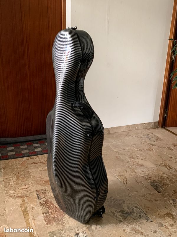 🎻 Étui rigide de violoncelle 4/4 en fibre de carbone avec roulettes (image 1)
