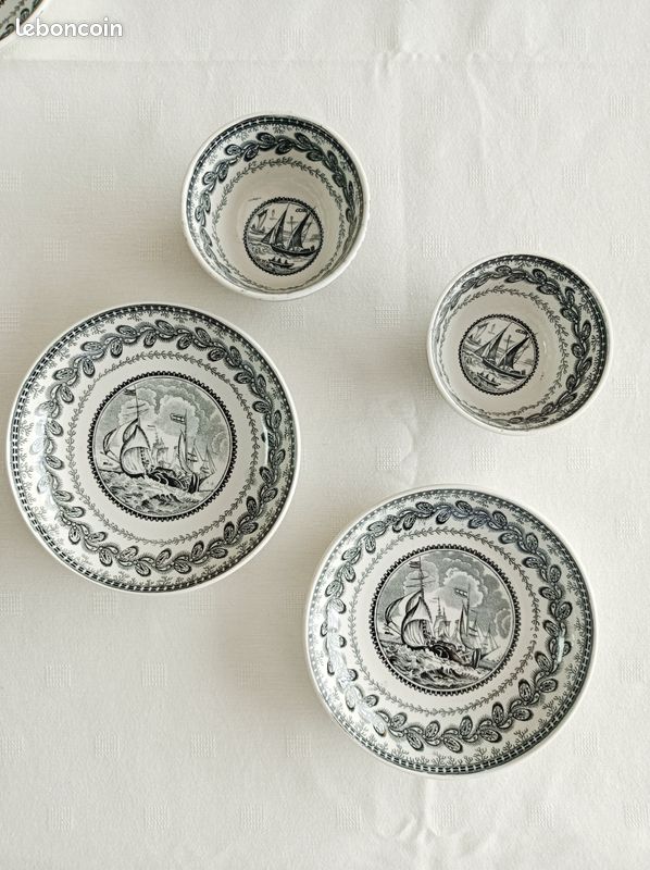 Lot de 6 coupelles et 2 tasses Cappellemans, Jemmapes (image 5)
