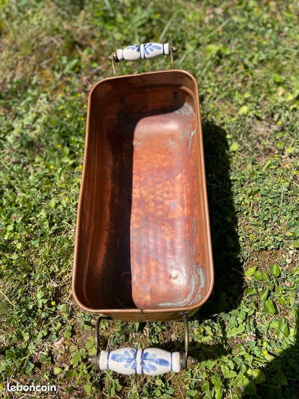 Ancienne jardinière en cuivre martelé (image 6)