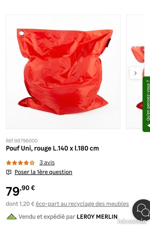 Pouf/Coussin d'extérieur (image 2)