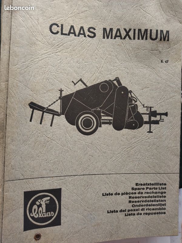 Livre de pièces de rechange CLASS maximum (image 1)