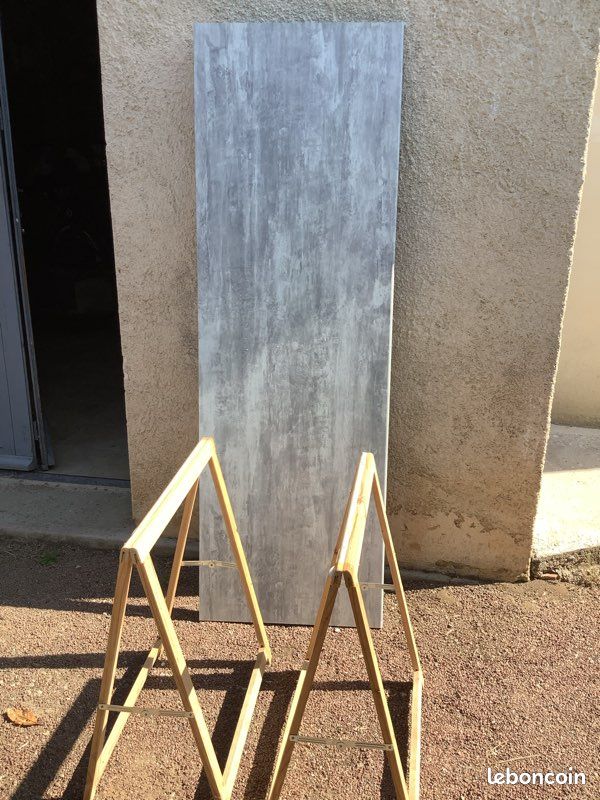 Plan de travail pour table bureau 1,80x0,60 avec tréteaux (image 1)