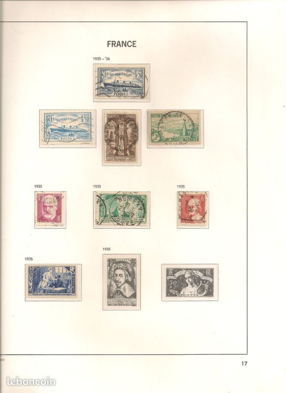 Lot de timbre france de 1935 à 1940 type o ou neuf (image 1)