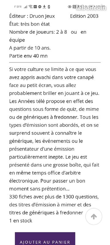 Jeu de société "les années télé" (image 3)