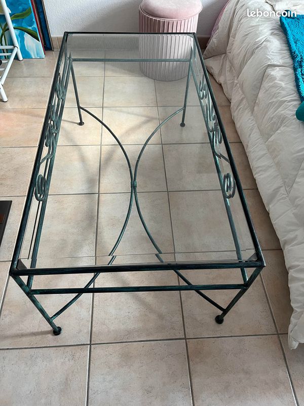 Table basse en fer forger (image 1)