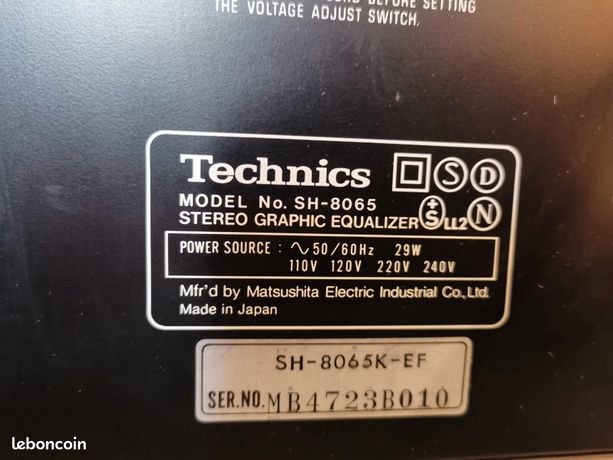 Égaliseur Graphique Stéréo Technics SH-8065 33 Bandes (année 1983, Vintage, Bon état)