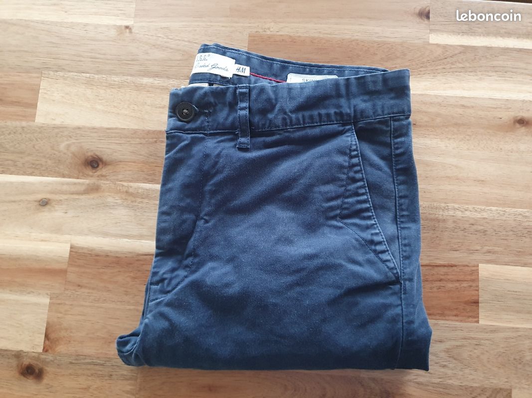 Pantalon Chino CHIC & JEUNE Bleu - Taille 40 Femme - Occasion Très Bon état