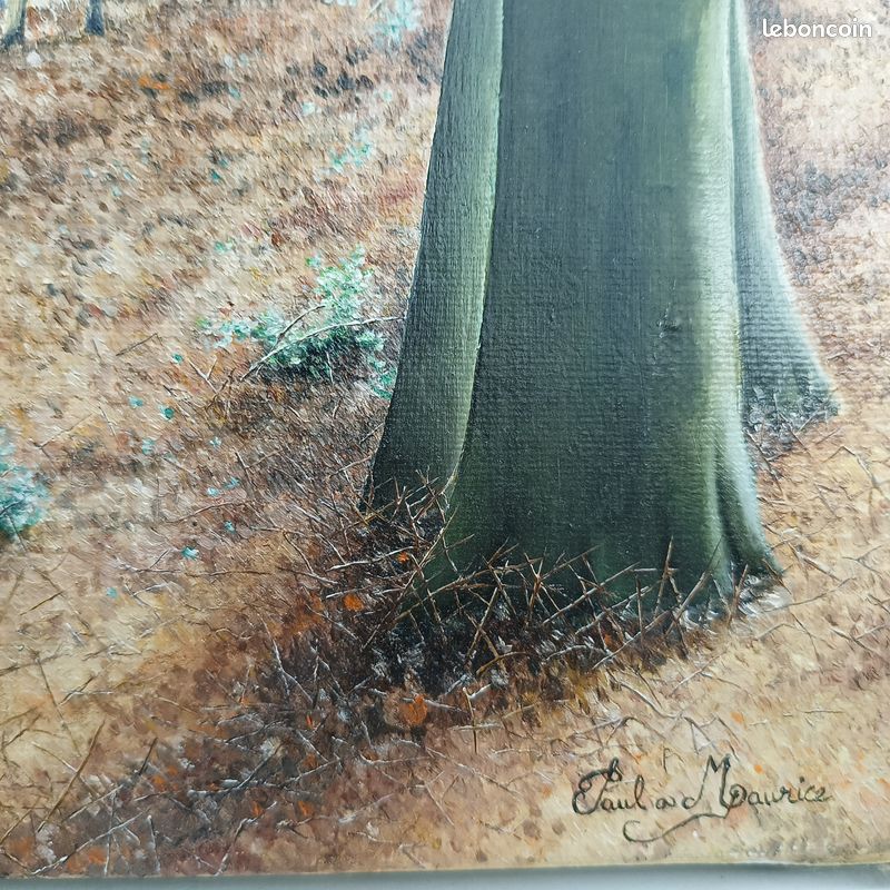 Tableau d'art animalier Huile sur toile sujet : Cerf Harde - Vente d'atelier (image 5)
