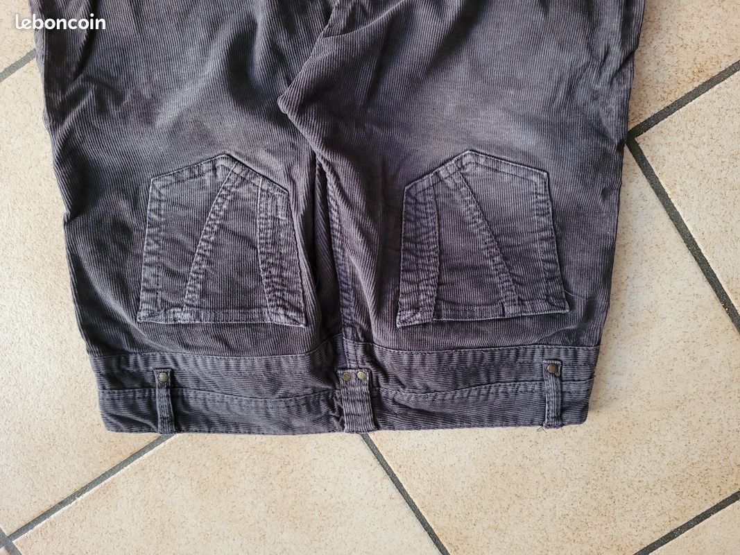 Pantalon velours gris (image 4)