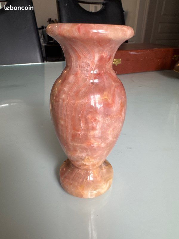 Vase médicis en onyx/albâtre beige rosé (image 2)