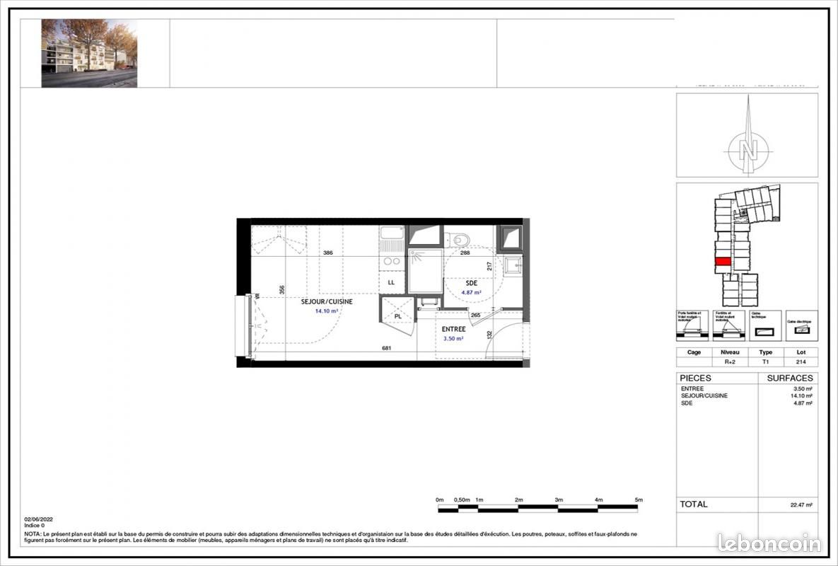 Appartement a louer joue-les-tours - 1 pièce(s) - 22 m2 - Surfyn