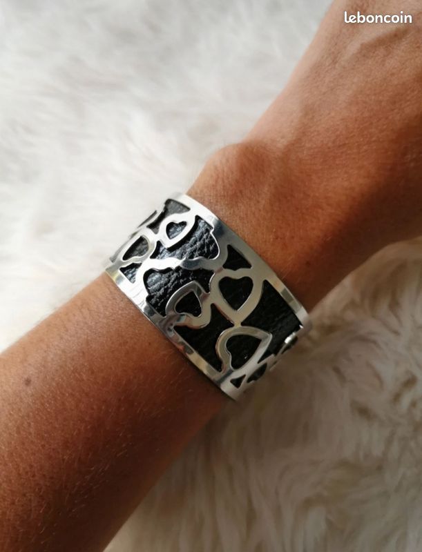 Bracelet Inspiration 'Georgette' En Acier Inoxydable - Argenté/kaki, Neuf Avec étiquettes