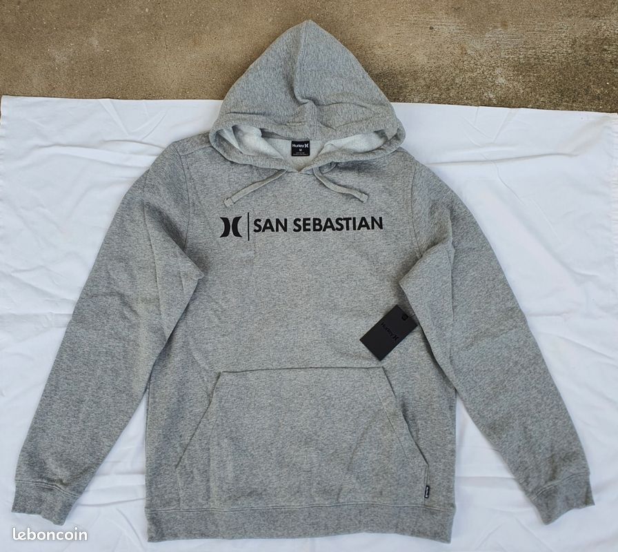 Sweat à Capuche Homme Hurley Taille L - Couleur Grise - Occasion Très Bon état