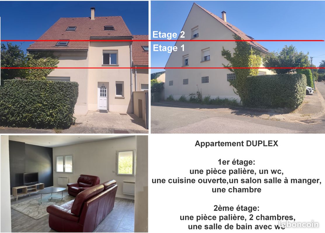 Duplex 96 m2 meublé dans maison individuelle (image 1)