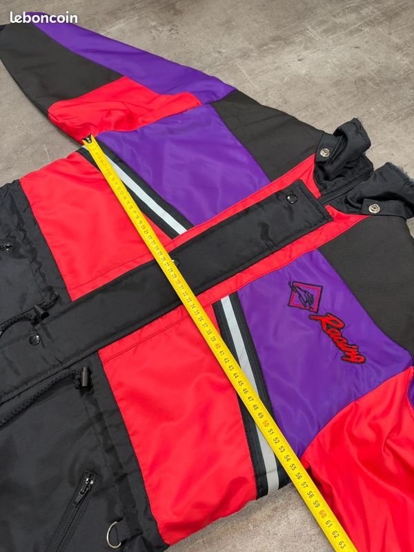 Manteau de ski-snowboard Durasuit racing vintage colorblock violet rouge taille S homme logo brodé (image 12)