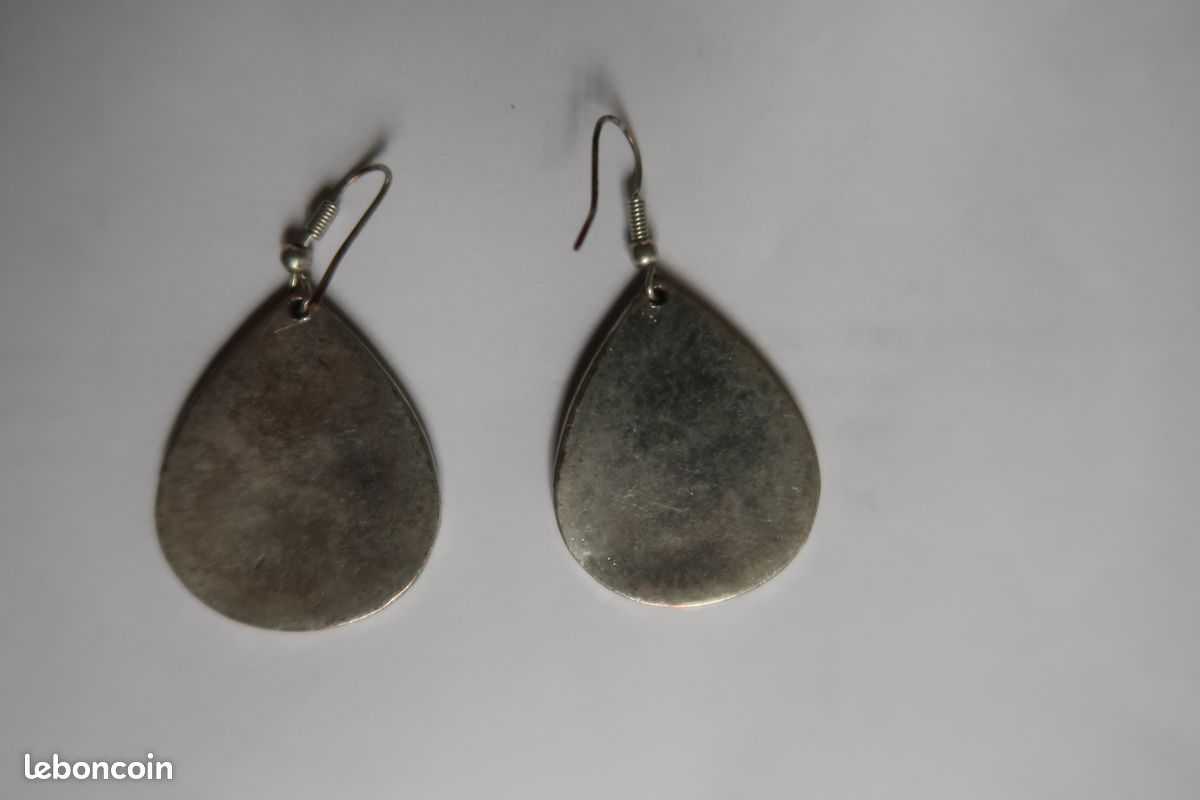 Boucles d'oreille argent massif VINTAGE (image 2)