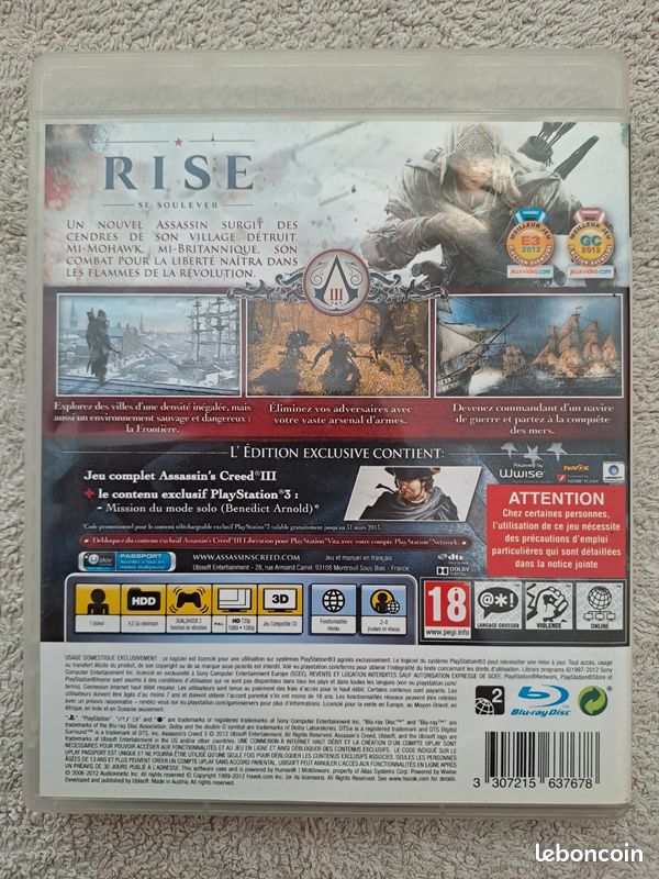 Assassin's Creed III pour ps3 (image 2)