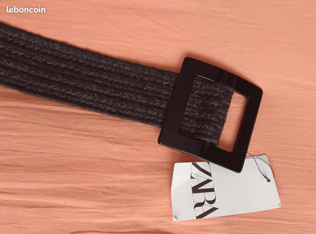 Ceinture Zara En Cuir Avec Poches Monnaie - Taille 30 (S) - Neuf Avec étiquettes - Couleur Stone