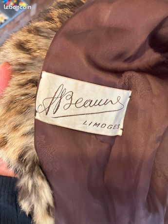 Manteau Vintage En Fourrure Toscane Et Lynx - Taille M (Medium) - Occasion Très Bon état - Doublure Soie