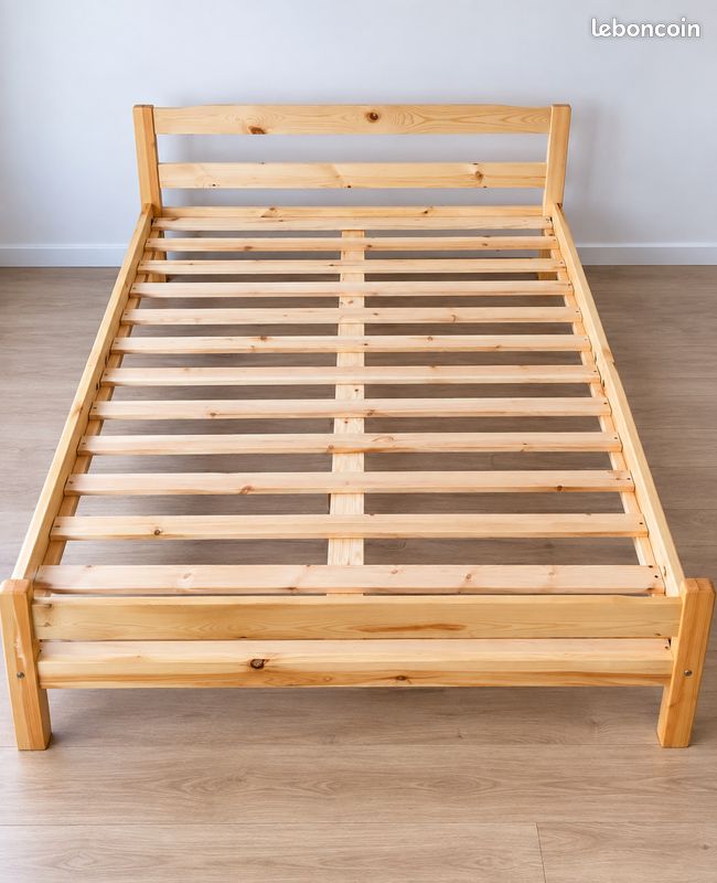 Lit 2 Places 140x200 en Bois Massif – 60 (image 1)