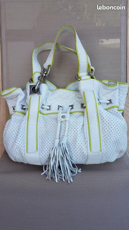 Magnifique Sac à Main Francesco Biasia En Cuir/Nubuck Beige - Taille Large, Vintage Et En Très Bon État