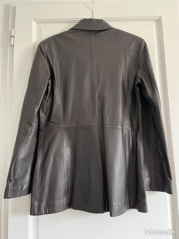 Vends veste cuir femme marron marque Verazzano (image 2)