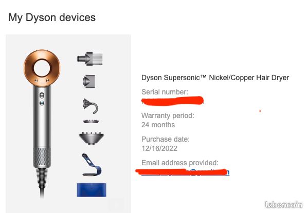 Dyson Supersonic Hair Dryer Nickel/Copper - Perfect Condition (image 1)