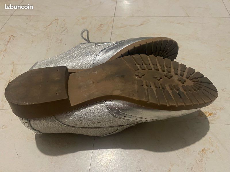 Mocassins femme argentée (image 4)
