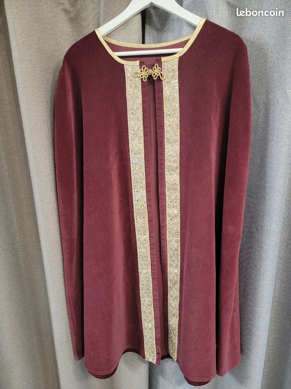 Ensemble médiéval cape et coiffe (image 2)