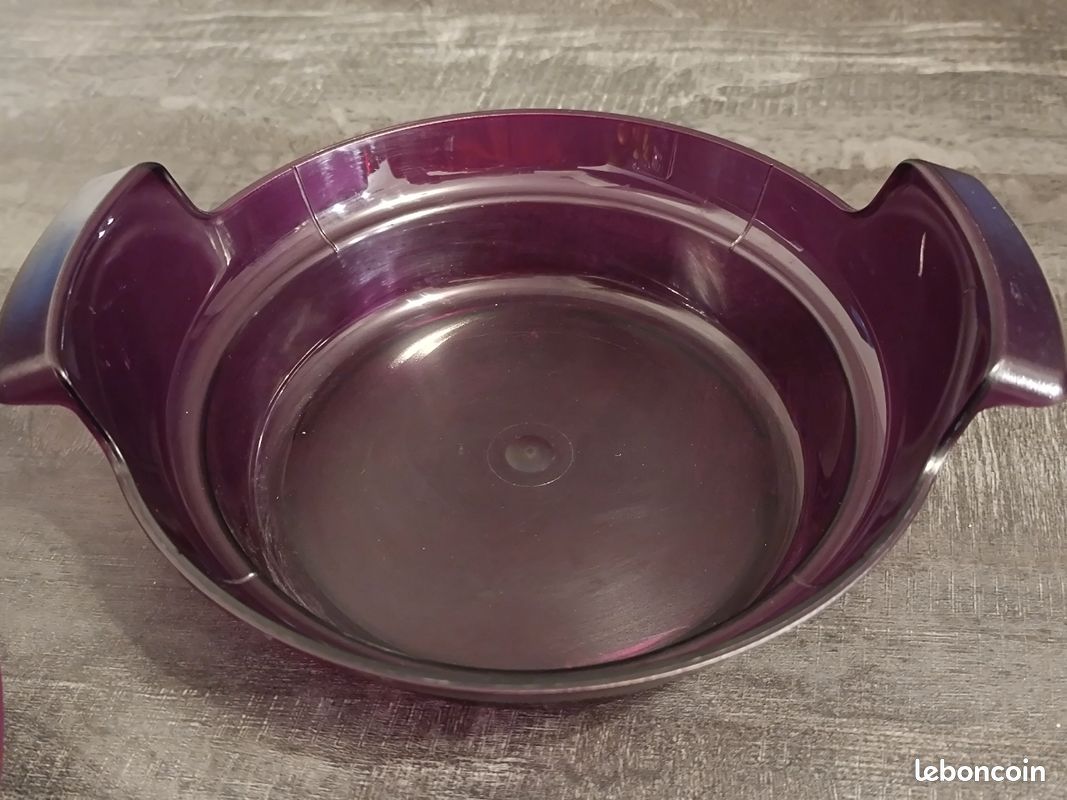 Micro Vap' Tupperware - Cuiseur Vapeur Micro-ondes Violet Avec 6 Pots - Occasion