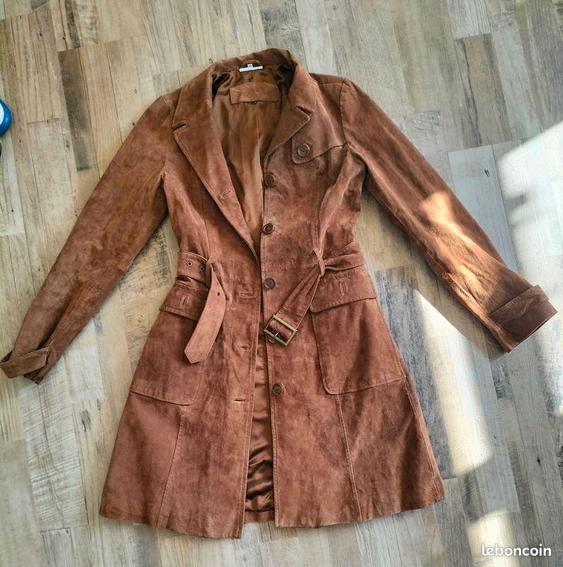 Veste En Cuir Daim Bel Air Camel Taille 38/40 - Bon état