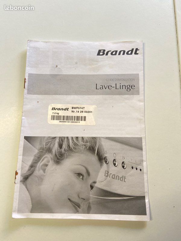 Lave linge Brandt BWF374T pour pièces (image 2)