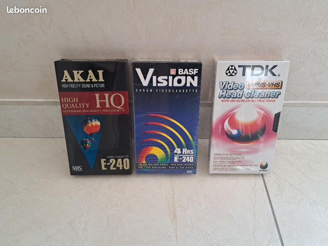 Cassettes Vintage Vhs TDK Vierges Sous Blister Neufs 180 min 3