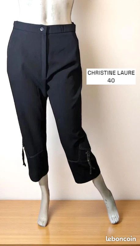 Christine Laure Taille 40 Superbe pantacourt marron foncé femme