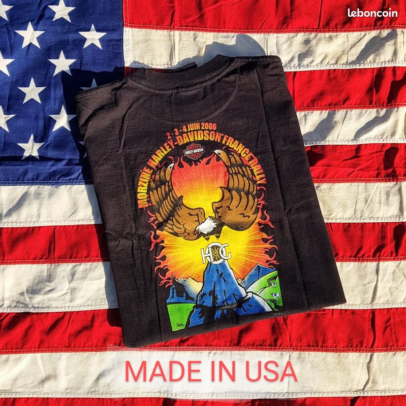 T-Shirt Ringer Pour Hommes Drapeau Aigle USA Américain Patriote 4
