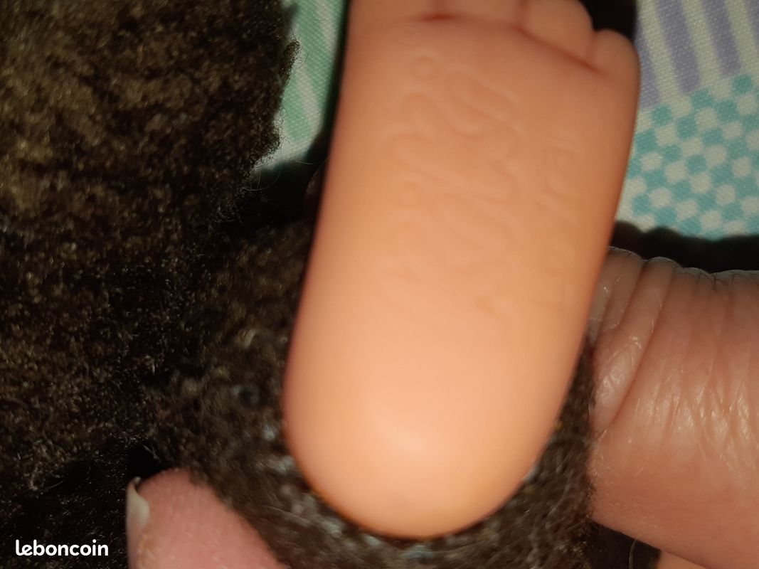 Rare Kiki Jaune Clair ajena yeux bleus Made France Ajena Monchhichi +/- 18cm