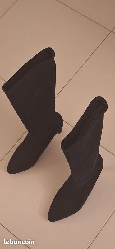 Bottes à Talons Bas KMB En Cuir Imprimé Serpent - Taille UK 6 (EU 37) - Neuves Jamais Portées