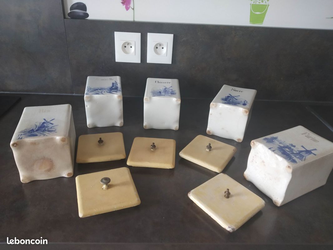 5 pots en ceramique vintage (image 5)
