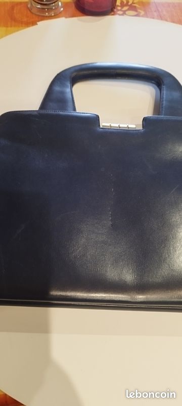 Sac Soirée Vintage Années 60 Dafan - Noir Cuir & Velours - Bandoulière - Parfait Noël