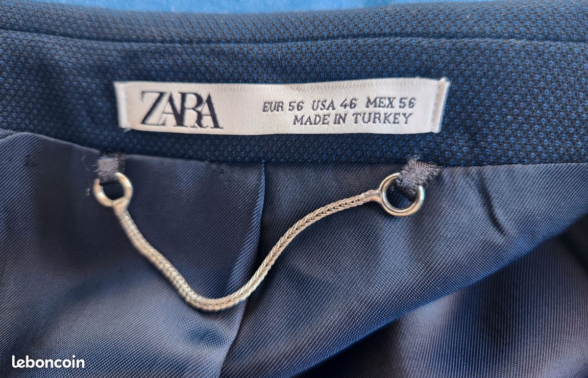 Veste Blazer Zara Taille L En Jean Denim Bleu - Style Trench - Occasion Très Bon état