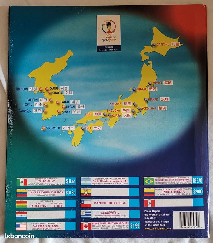 Album Autocollants Coupe Du Monde 2002 Panini (version UK) - 35% Complet - Édition Collector