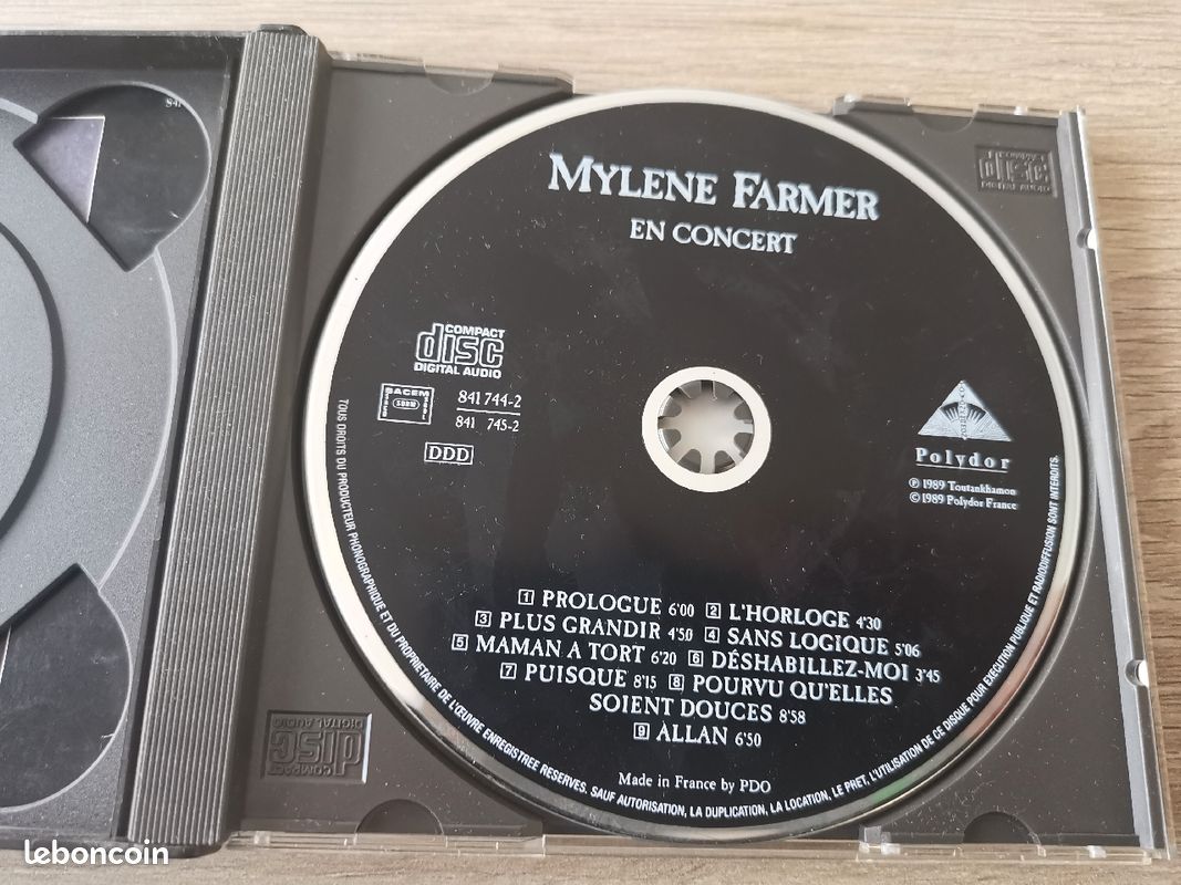 Double CD Mylene Farmer En Concert 1989 (image 6)