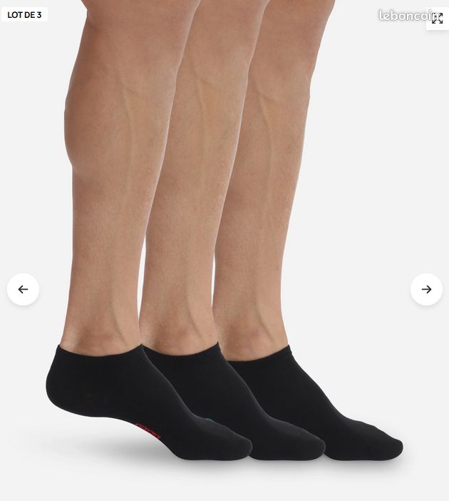 Lot de 3 paires de socquettes invisibles noires Homme taille 43/46 - neuves (image 5)