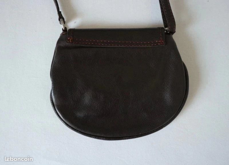 Sacoche cuir marron en bandoulière (image 4)
