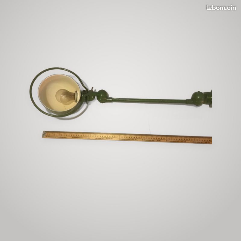Lampe JIELDE industrielle vintage articulée en métal vert – Loft Design (image 2)