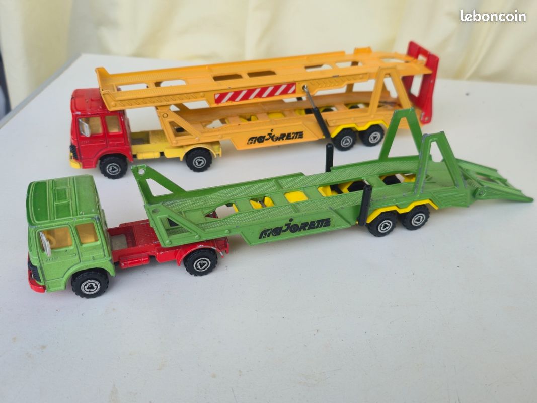 Semi-remorque Saviem Porte-voitures Majorette 1/50 Vert - Jouet Collection Années 80